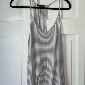 Gray and White Stripe Tank Top